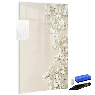 Magnettafel zum Schreiben mit Motiv Zarte Blumen