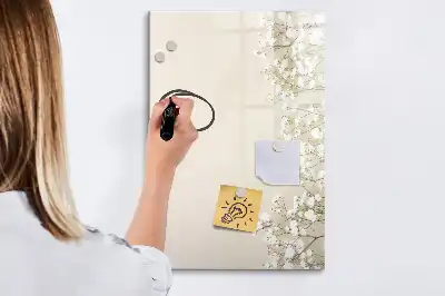 Magnettafel zum Schreiben mit Motiv Zarte Blumen