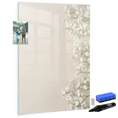 Magnettafel zum Schreiben mit Motiv Zarte Blumen