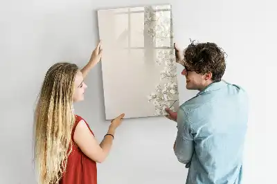 Magnettafel zum Schreiben mit Motiv Zarte Blumen