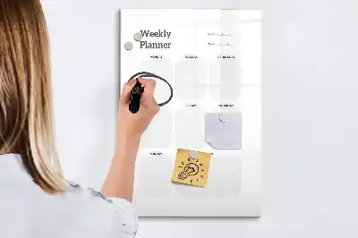 Wochenplaner als beschreibbare Magnettafel