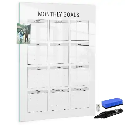 Magnettafel für Monatsziele zum Beschreiben
