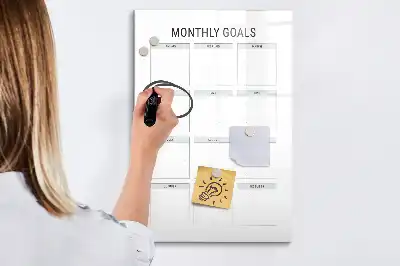 Magnettafel für Monatsziele zum Beschreiben