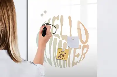 Beschreibbare Magnettafel mit sommerlichem Hallo Text