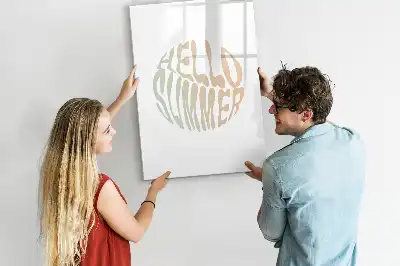 Beschreibbare Magnettafel mit sommerlichem Hallo Text