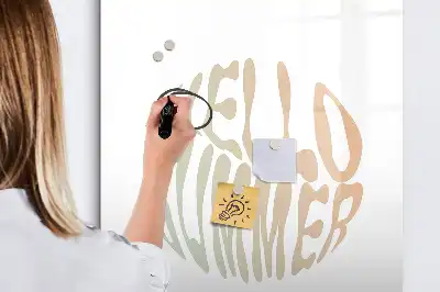 Beschreibbare Magnettafel mit sommerlichem Hallo Text