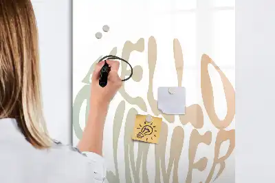 Beschreibbare Magnettafel mit sommerlichem Hallo Text
