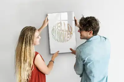 Beschreibbare Magnettafel mit sommerlichem Hallo Text