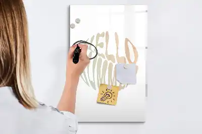 Beschreibbare Magnettafel mit sommerlichem Hallo Text