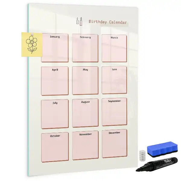 Geburtstagskalender als beschreibbare Magnettafel