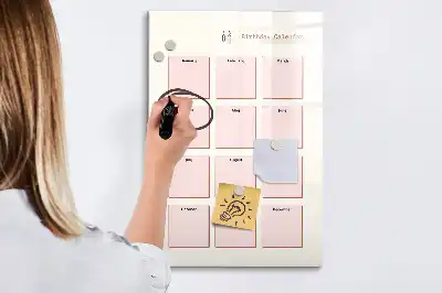 Geburtstagskalender als beschreibbare Magnettafel