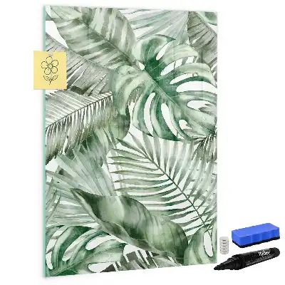Magnettafel beschreibbar mit Aquarell-Blätter Design