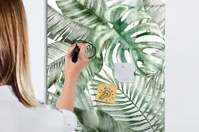 Magnettafel beschreibbar mit Aquarell-Blätter Design