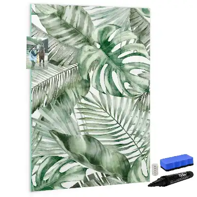 Magnettafel beschreibbar mit Aquarell-Blätter Design