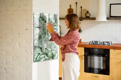 Magnettafel beschreibbar mit Aquarell-Blätter Design