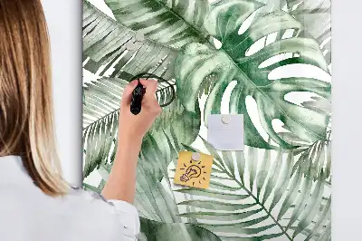 Magnettafel beschreibbar mit Aquarell-Blätter Design