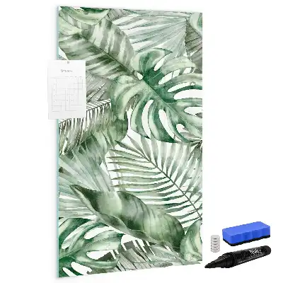 Magnettafel beschreibbar mit Aquarell-Blätter Design