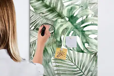 Magnettafel beschreibbar mit Aquarell-Blätter Design