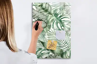 Magnettafel beschreibbar mit Aquarell-Blätter Design