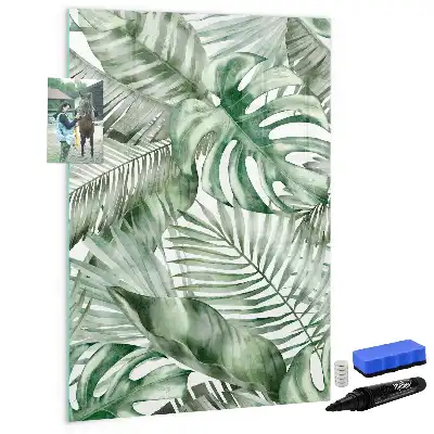 Magnettafel beschreibbar mit Aquarell-Blätter Design