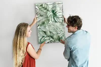 Magnettafel beschreibbar mit Aquarell-Blätter Design