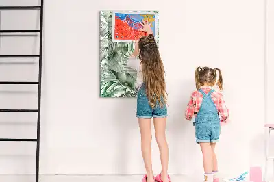 Magnettafel beschreibbar mit Aquarell-Blätter Design