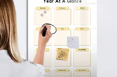 Jahresplaner als beschreibbare Magnettafel