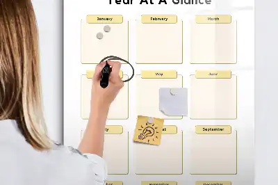 Jahresplaner als beschreibbare Magnettafel