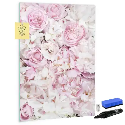 Magnettafel zum Beschreiben mit Rosenmotiv