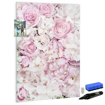 Magnettafel zum Beschreiben mit Rosenmotiv