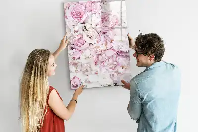 Magnettafel zum Beschreiben mit Rosenmotiv