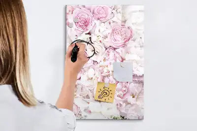 Magnettafel zum Beschreiben mit Rosenmotiv