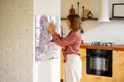 Magnettafel zum Beschreiben mit Rosenmotiv