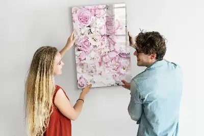 Magnettafel zum Beschreiben mit Rosenmotiv