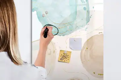 Beschreibbare Magnettafel im Design Pastellflecken