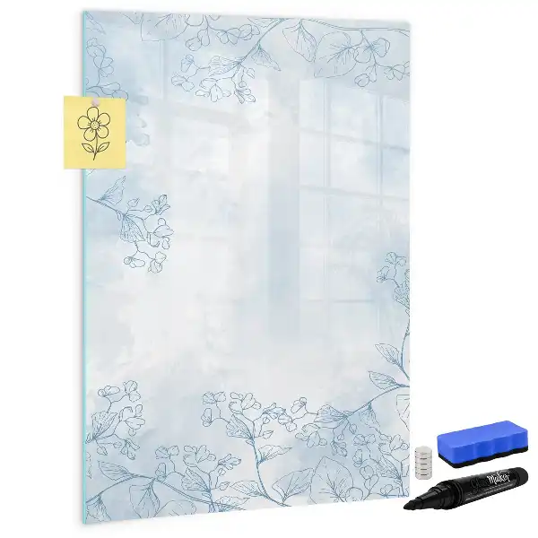 Magnettafel zum Schreiben mit Pflanzenskizze-Motiv