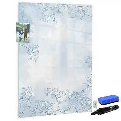 Magnettafel zum Schreiben mit Pflanzenskizze-Motiv