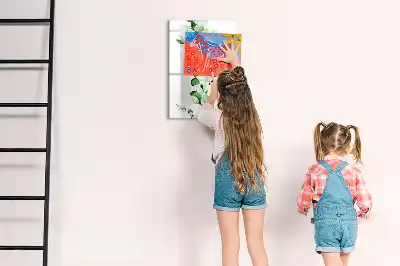 Magnettafel mit Schilfblätter-Motiv beschreibbar