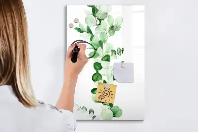 Magnettafel mit Schilfblätter-Motiv beschreibbar