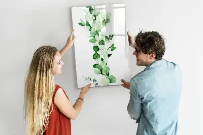 Magnettafel mit Schilfblätter-Motiv beschreibbar