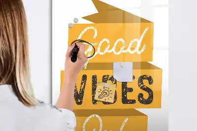 Magnettafel beschreibbar mit dem Design Nur gute Schwingungen