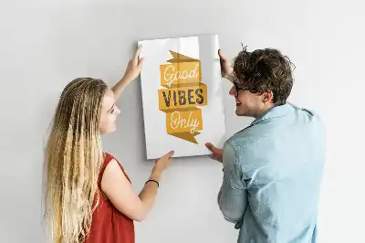 Magnettafel beschreibbar mit dem Design Nur gute Schwingungen
