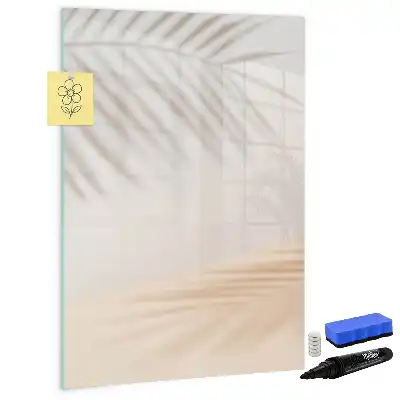 Magnettafel beschreibbar mit Palmenblattschatten Motiv