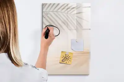 Magnettafel beschreibbar mit Palmenblattschatten Motiv