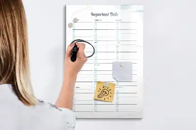 Magnettafel zum Beschreiben für wichtige Termine