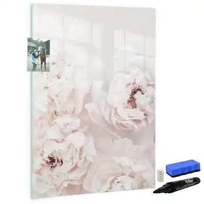 Magnettafel zum Beschriften mit Pfingstrosen-Motiv