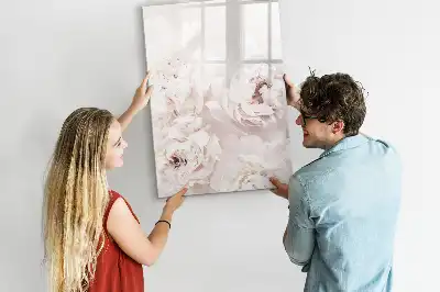 Magnettafel zum Beschriften mit Pfingstrosen-Motiv