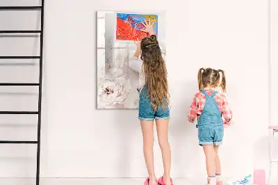 Magnettafel zum Beschriften mit Pfingstrosen-Motiv