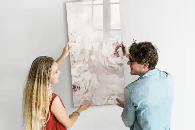 Magnettafel zum Beschriften mit Pfingstrosen-Motiv