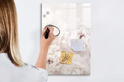 Magnettafel zum Beschriften mit Pfingstrosen-Motiv